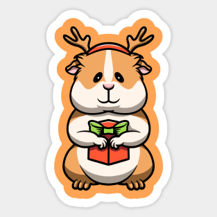 Cute Christmas Guinea Pig Sticker